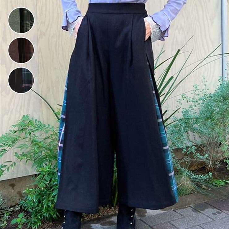 チェック切替ワイドパンツ[品番：IGAW0004362]｜axes  femme（アクシーズファム）のレディースファッション通販｜SHOPLIST（ショップリスト）