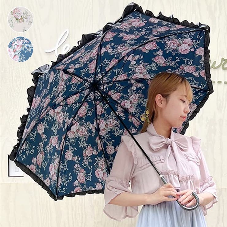 ローズ柄晴雨兼用長傘[品番：IGAW0003609]｜axes femme（アクシーズ
