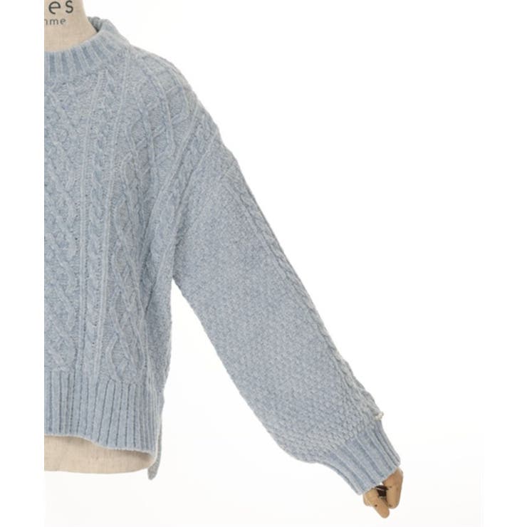 袖パールベロアモールニット[品番：IGAW0004406]｜axes femme