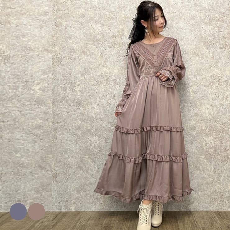 ラインレース使ティアードOP[品番：IGAW0002924]｜axes femme