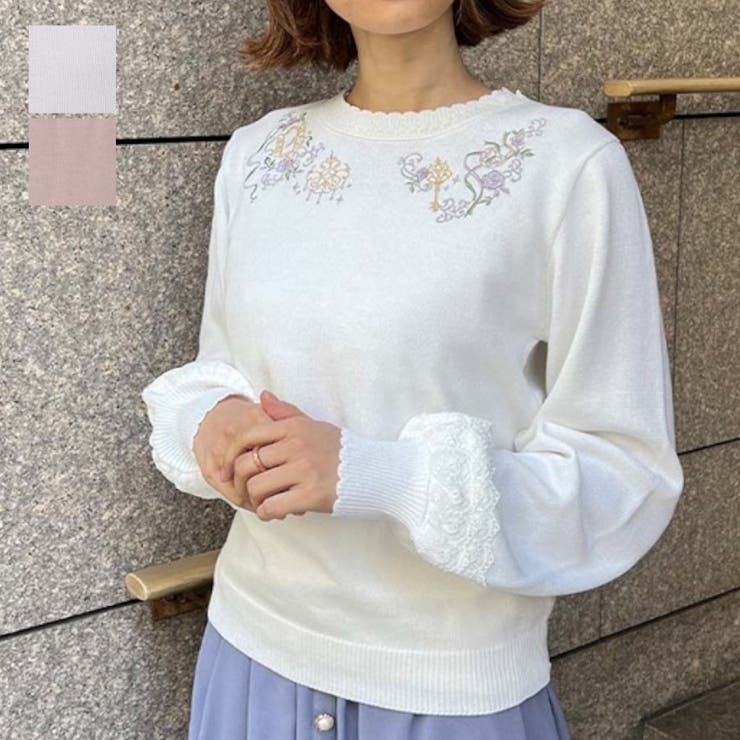 ファム メルヘン刺繍ニット[品番：IGAW0003353]｜axes femme（アクシーズ