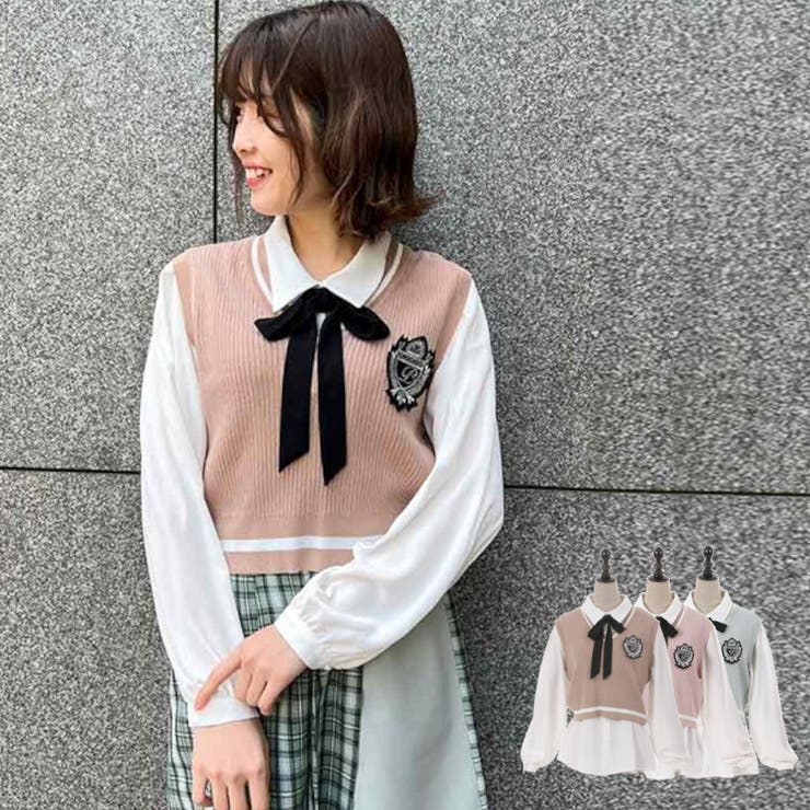 チルデンニットベスト付BL[品番：IGAW0003388]｜axes femme