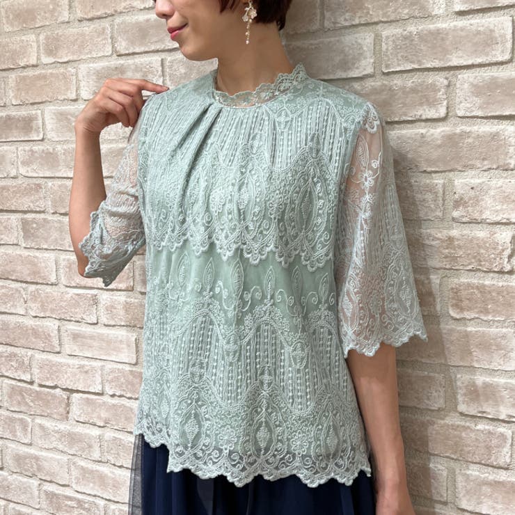 オーナメントレーストップス[品番：IGAW0001709]｜axes femme（アクシーズファム ）のレディースファッション通販｜SHOPLIST（ショップリスト）