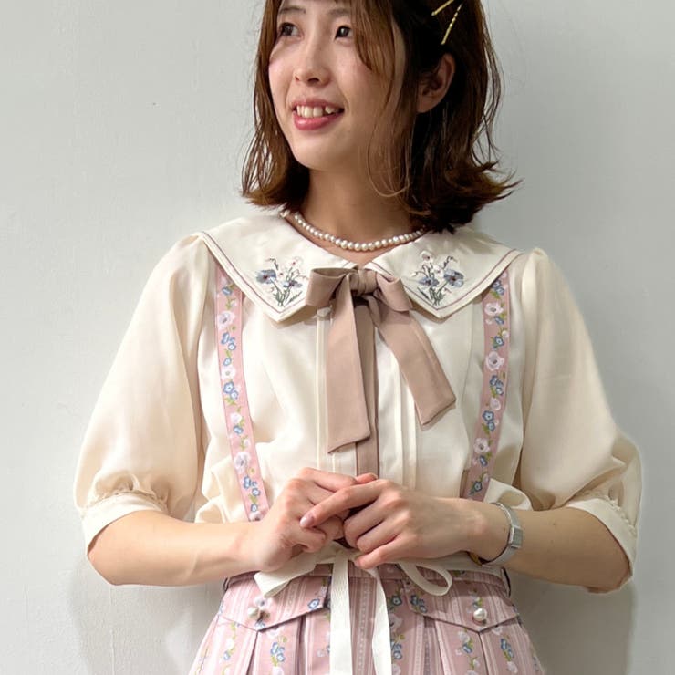 ネモフィラ＆ポピー刺繍BL[品番：IGAW0001726]｜axes femme