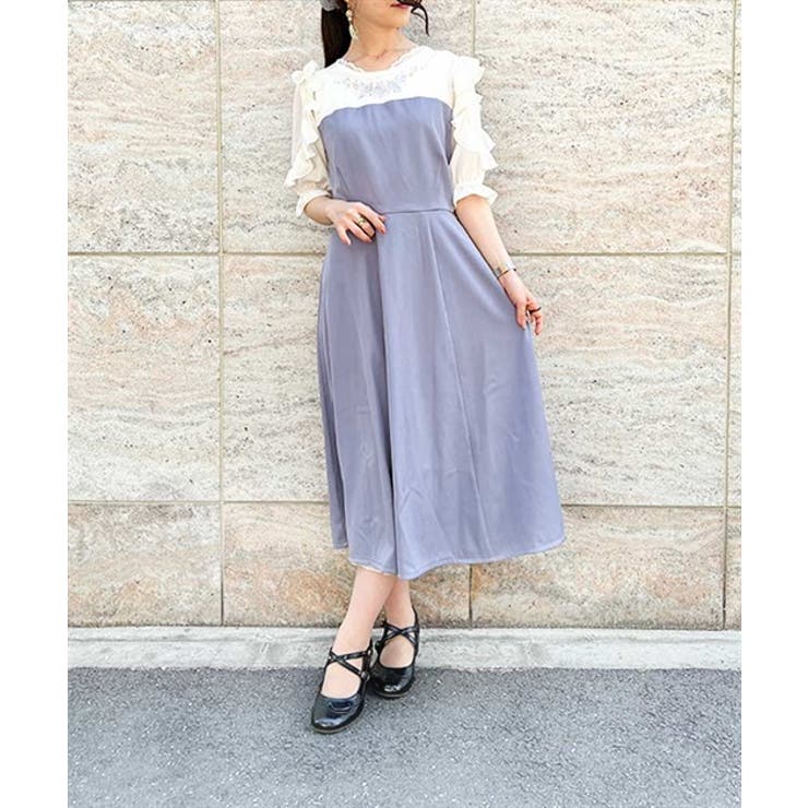 ローズ刺繍ドッキングOP[品番：IGAW0003557]｜axes femme