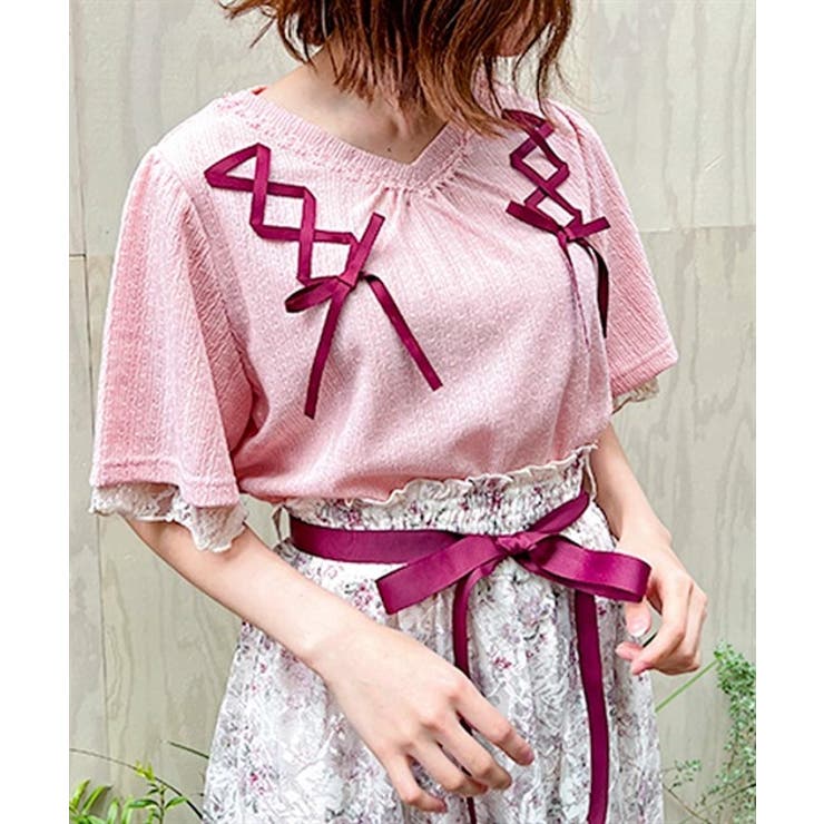 レースアッププルオーバー[品番：IGAW0003552]｜axes femme
