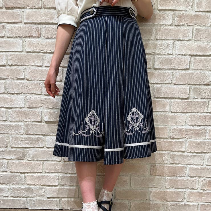 axes femme 刺繍 膝丈 スカート グリーン　ベスト　ブラウス　トップス アラジン／刺繍トップス[品番：IGAW0001739]｜axes femme