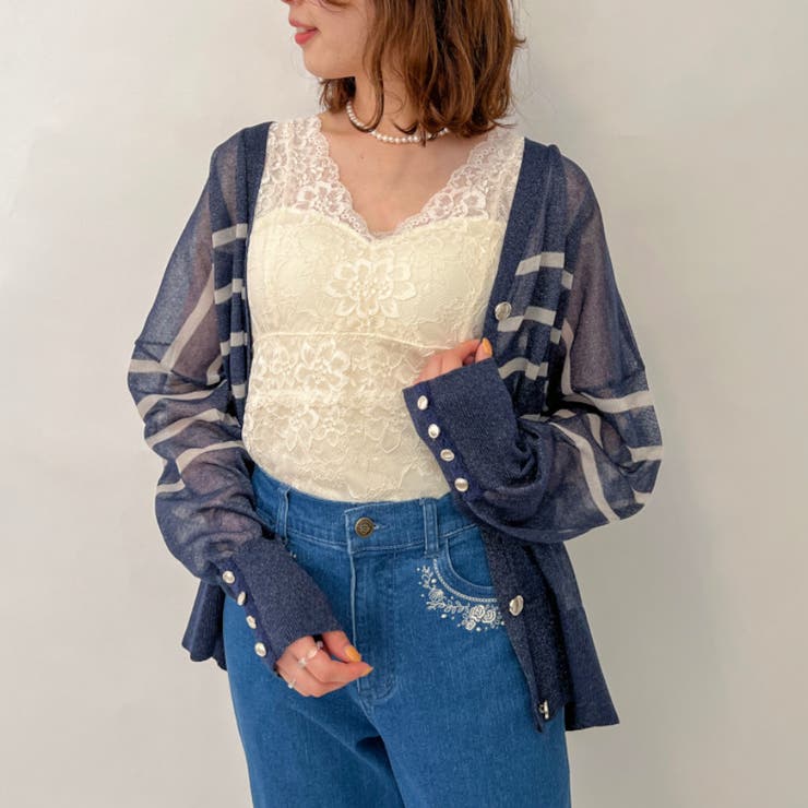 紺 | シアーカーディガン | axes femme