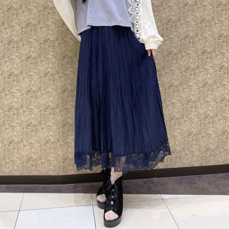 裾レースプリーツスカート[品番：IGAW0001917]｜axes femme