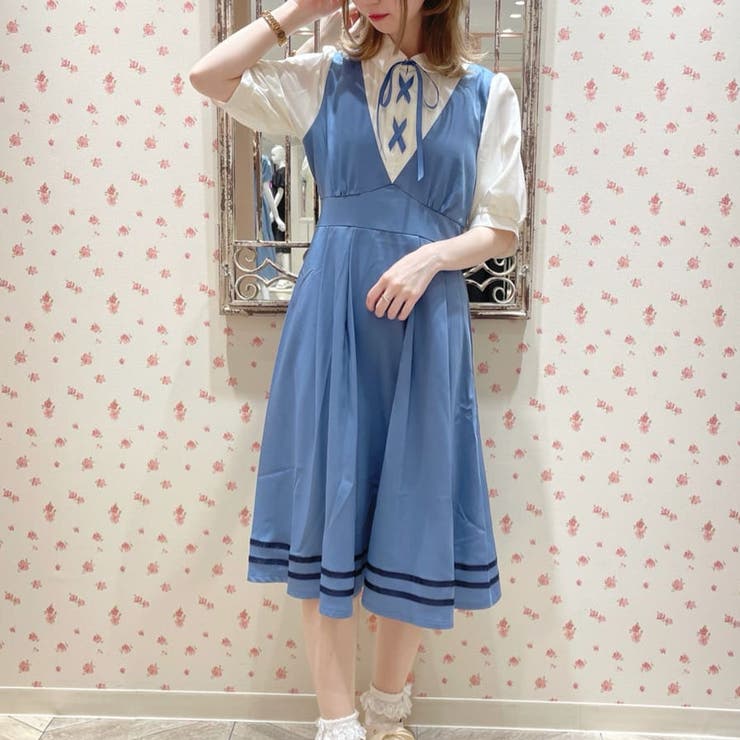 レイヤードデザイン半袖OP[品番：IGAW0001897]｜axes femme