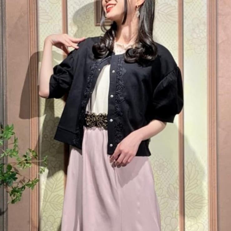 クルーネック半袖カーディガン[品番：IGAW0001916]｜axes femme 