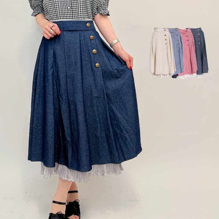 連ボタンミディスカート 品番 Igaw Axes Femme アクシーズファム のレディースファッション通販 Shoplist ショップリスト