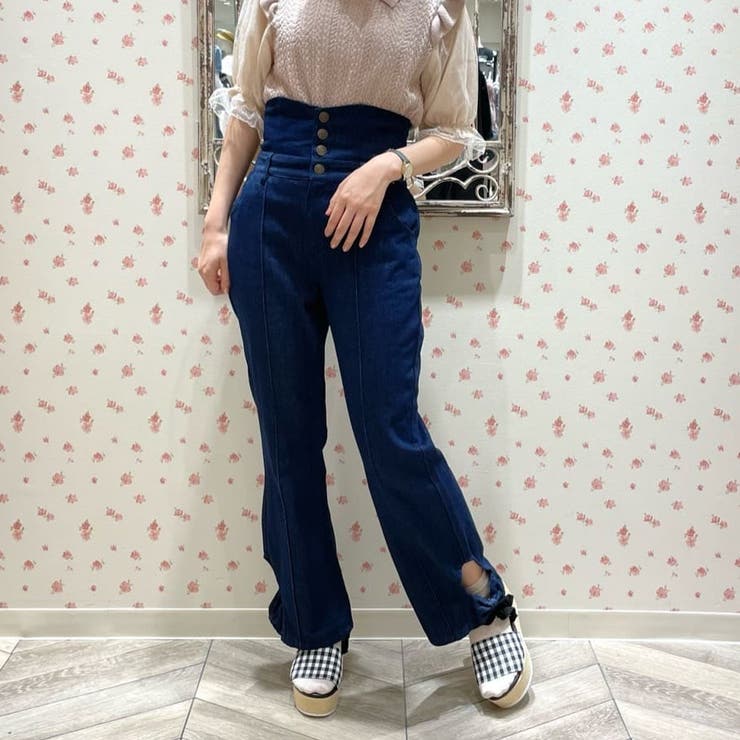 裾リボンハイウエストパンツ[品番：IGAW0001911]｜axes femme