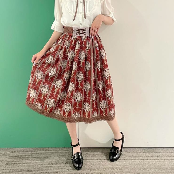 シャンデリアフラワー柄SK[品番：IGAW0001959]｜axes femme