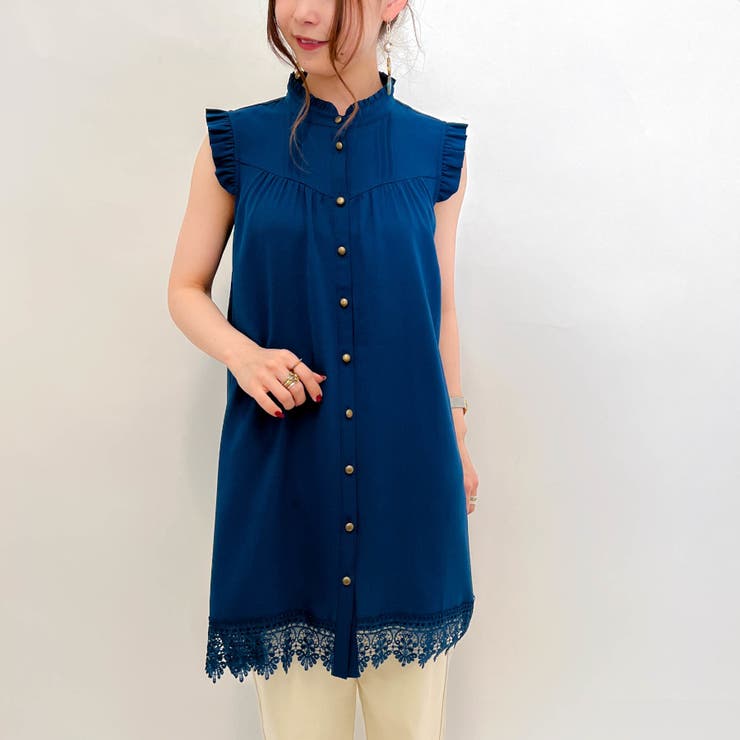 裾レースノースリチュニック[品番：IGAW0001929]｜axes femme