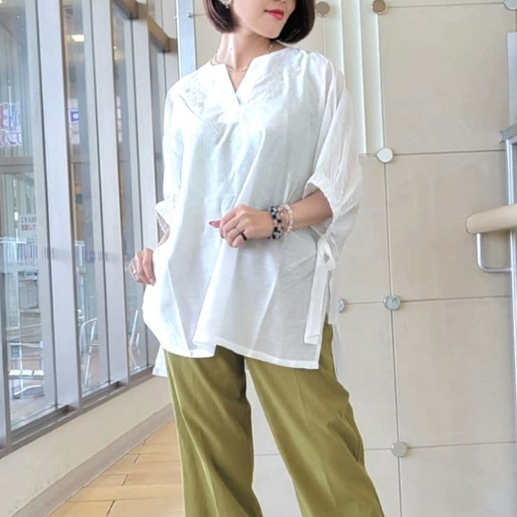 袖リボンドルマンチュニック[品番：IGAW0001872]｜axes femme