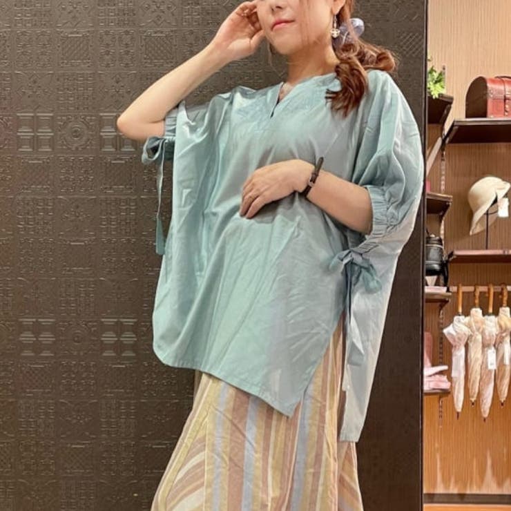 袖リボンドルマンチュニック[品番：IGAW0001872]｜axes femme