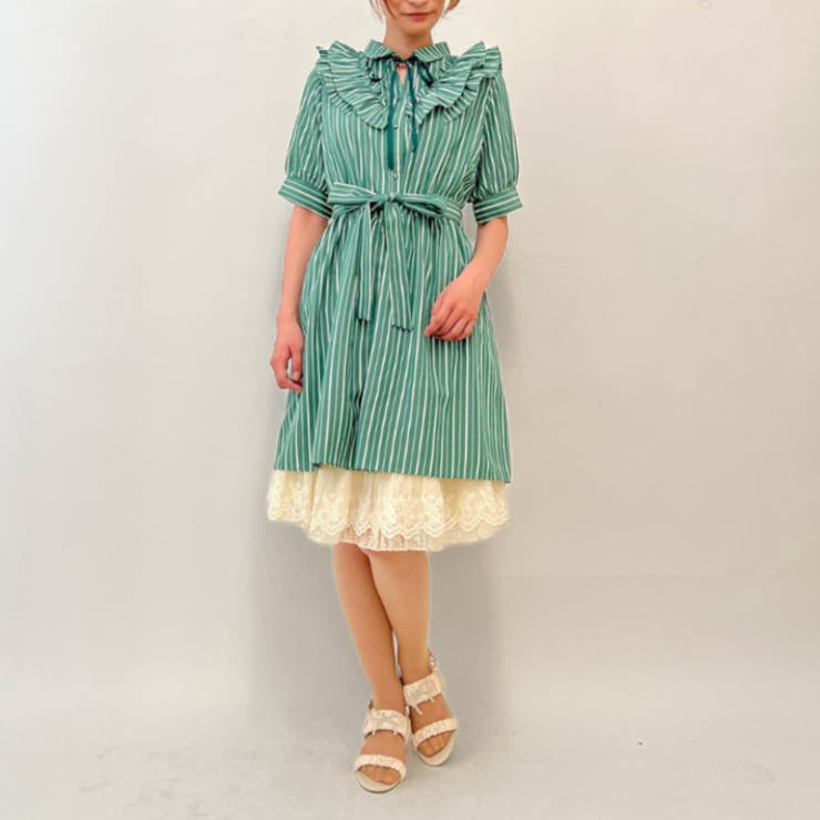ストライプ柄ミニワンピース[品番：IGAW0002079]｜axes femme