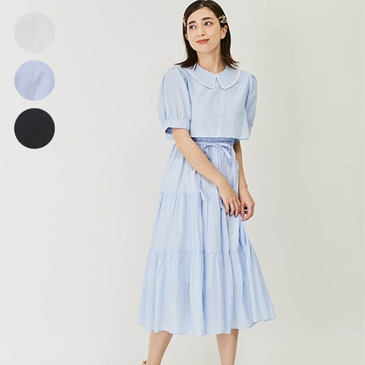 襟付きティアードワンピース[品番：IGAW0003776]｜axes femme