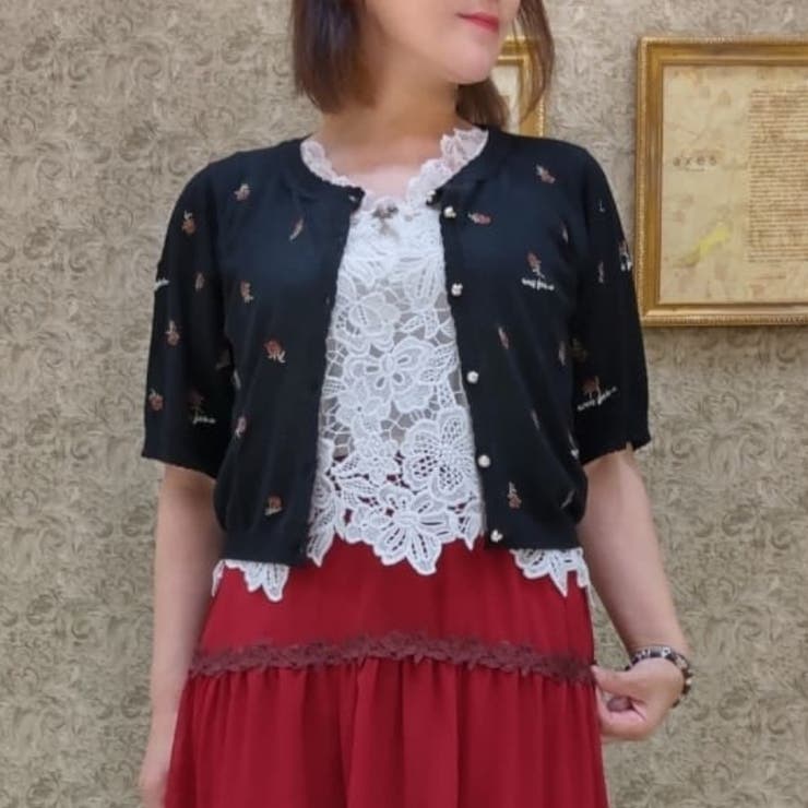 薔薇総刺繍サマーカーデ[品番：IGAW0001966]｜axes femme（アクシーズ