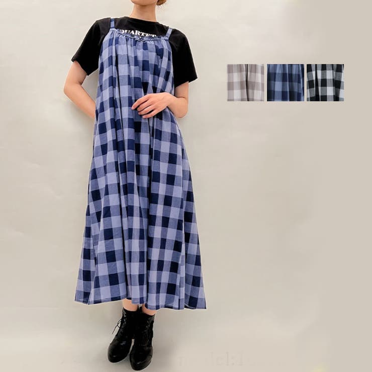 ブロックチェック柄キャミＯＰ[品番：IGAW0002414]｜axes  femme（アクシーズファム）のレディースファッション通販｜SHOPLIST（ショップリスト）
