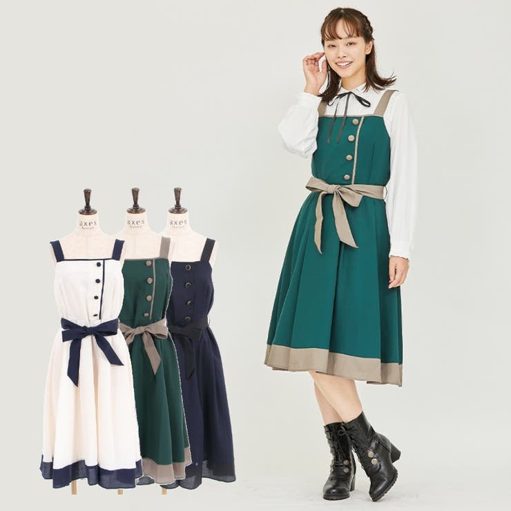 バイカラージャンスカ[品番：IGAW0002416]｜axes femme