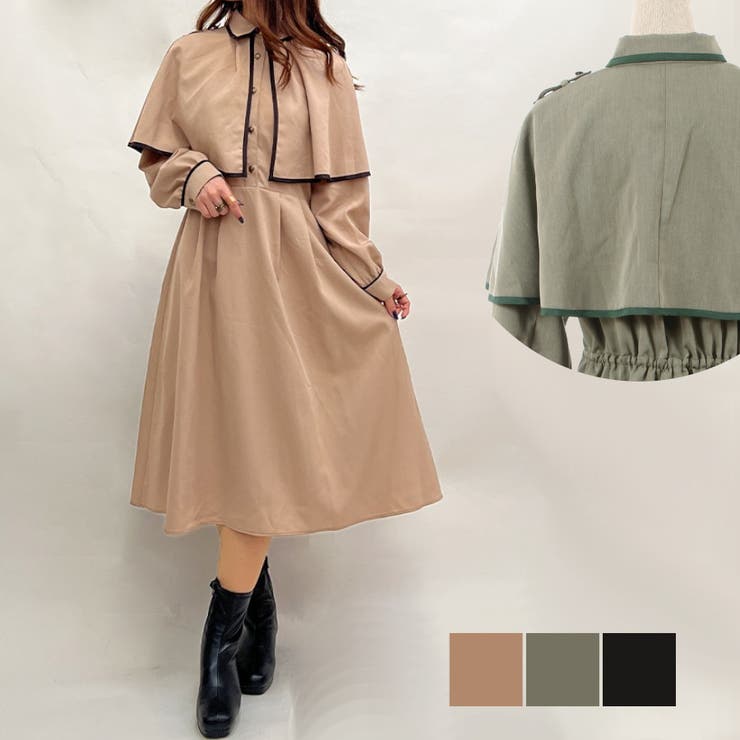ケープトレンチ長袖OP[品番：IGAW0002464]｜axes femme（アクシーズ 