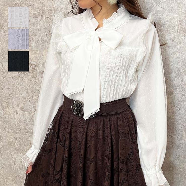 ボウタイビスチェ風トップス[品番：IGAW0002928]｜axes femme