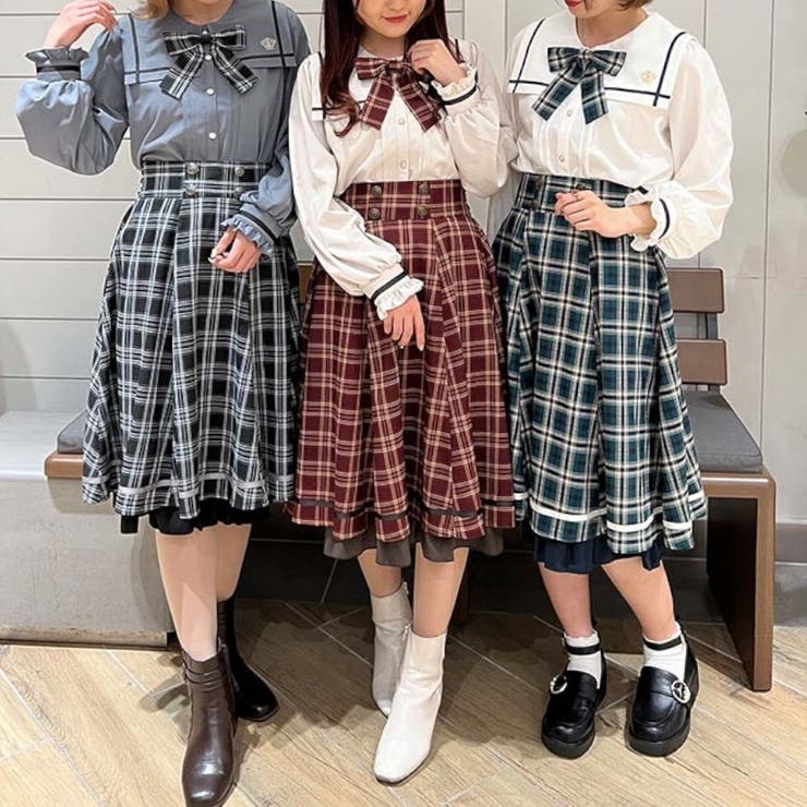 チェック連ボタンSK[品番：IGAW0003140]｜axes femme