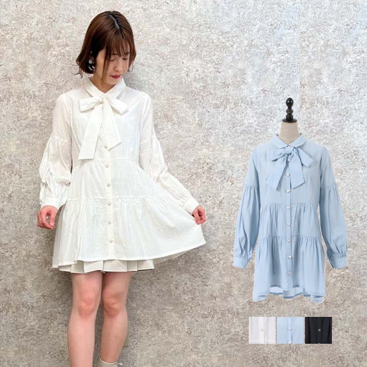 ティアードシャツチュニック[品番：IGAW0003109]｜axes femme
