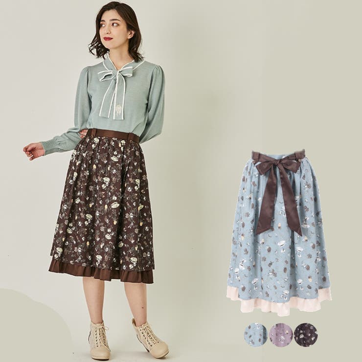 メルティチョコレート柄スカート メルティショコラ柄スカート[品番：IGAW0003157]｜axes femme