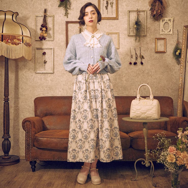 ローズガーランド柄ロングSK[品番：IGAW0003101]｜axes femme