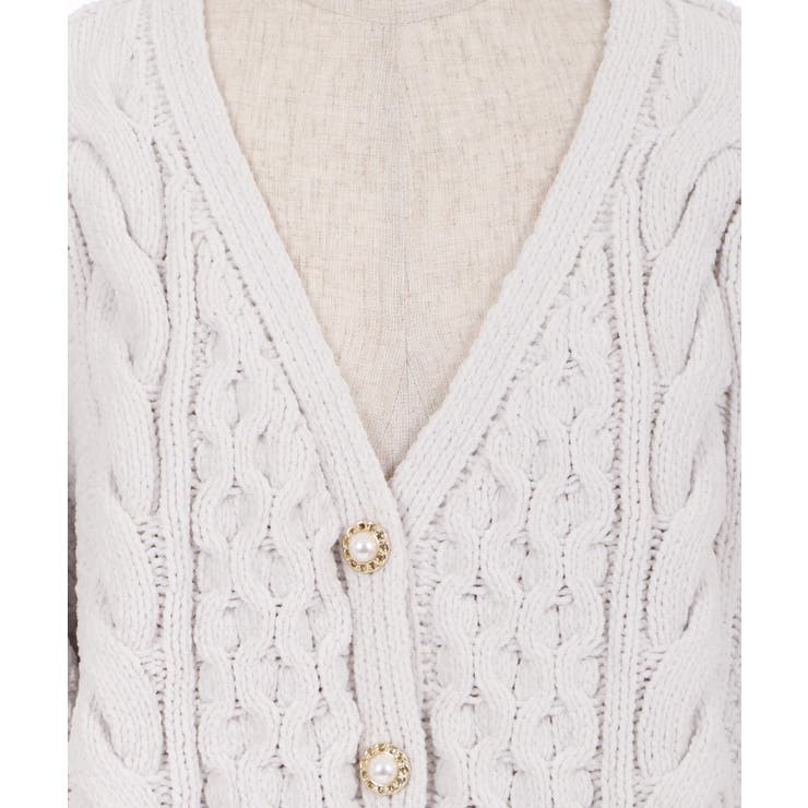 axes femme クリーム色 レースカーディガン　レア axes femme 刺繍レース カーディガン 七分袖 フェアリーグランジ