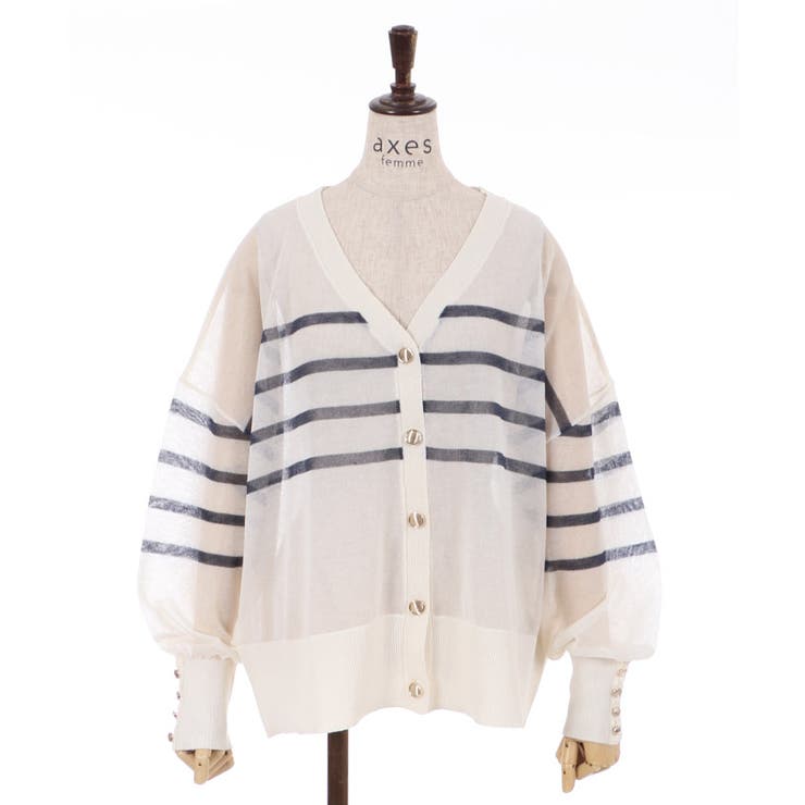 白 | シアーカーディガン | axes femme
