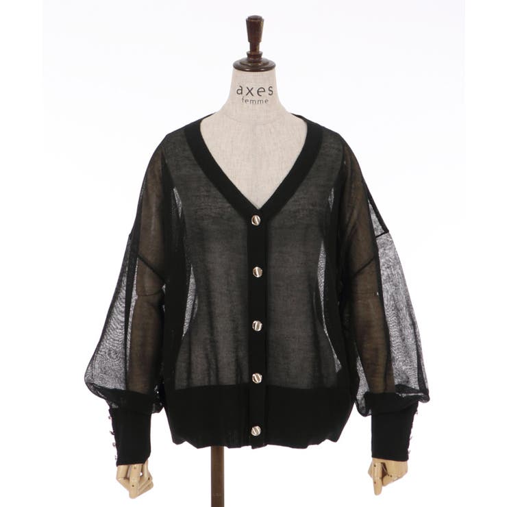 黒 | シアーカーディガン | axes femme
