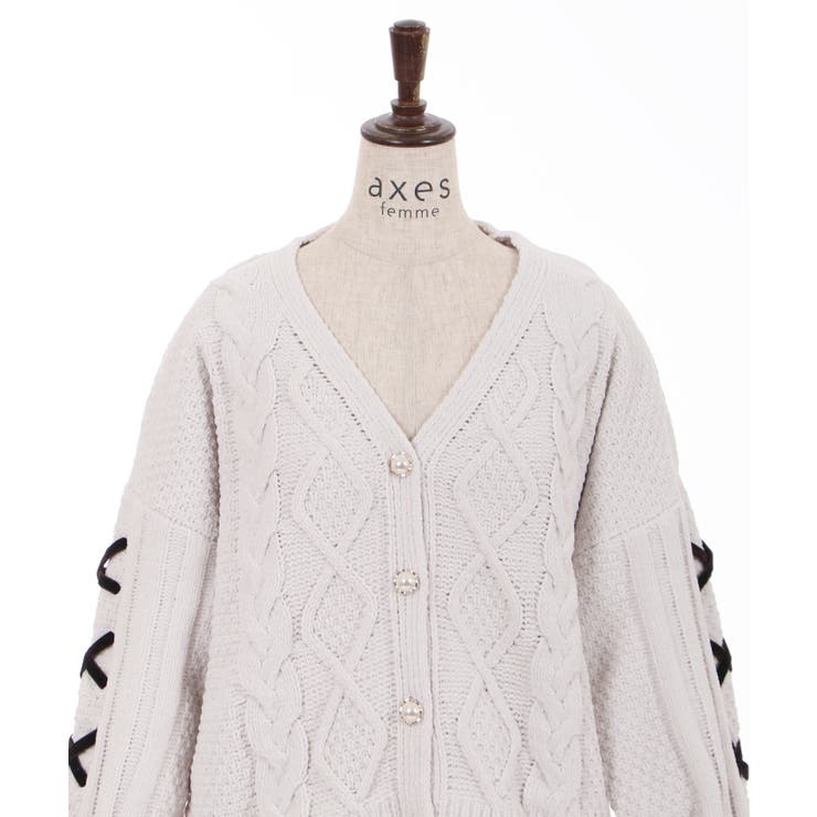 レースアップニットCD[品番：IGAW0002604]｜axes femme（アクシーズ