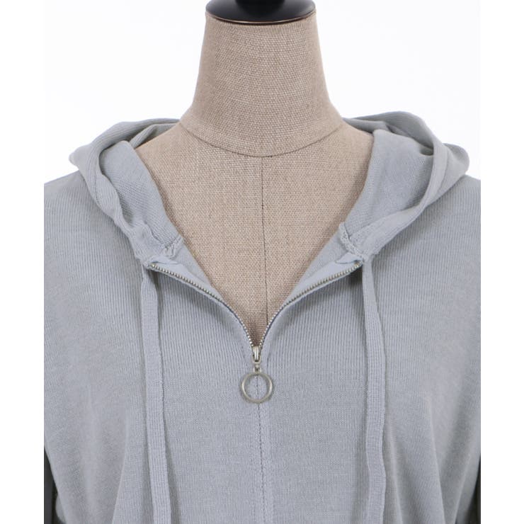 レースデザインニットパーカー[品番：IGAW0001648]｜axes femme 