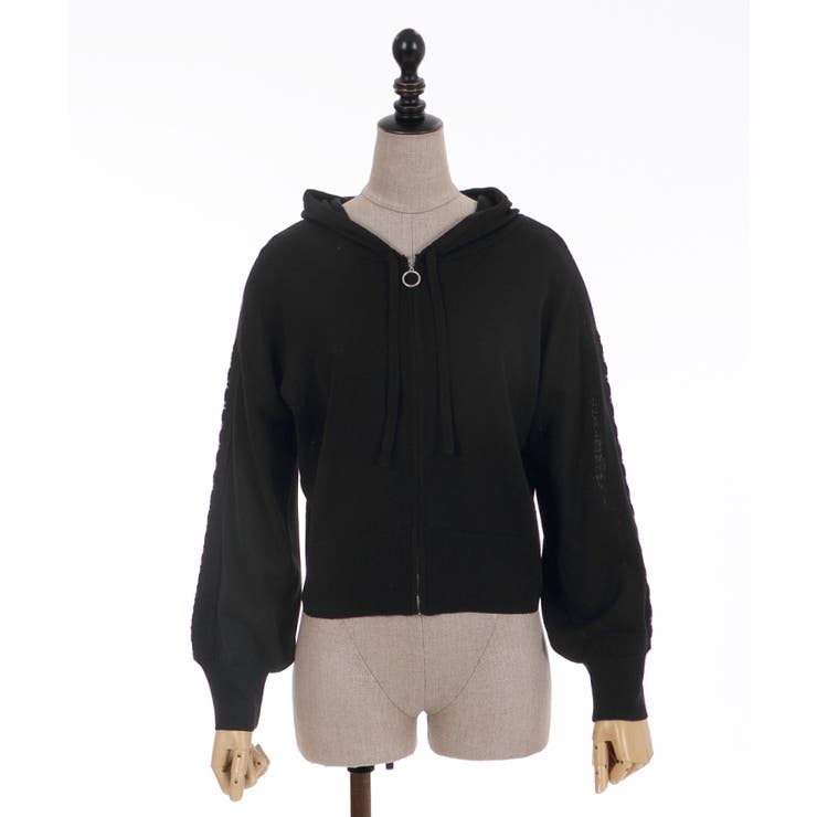 レースデザインニットパーカー[品番：IGAW0001648]｜axes femme 