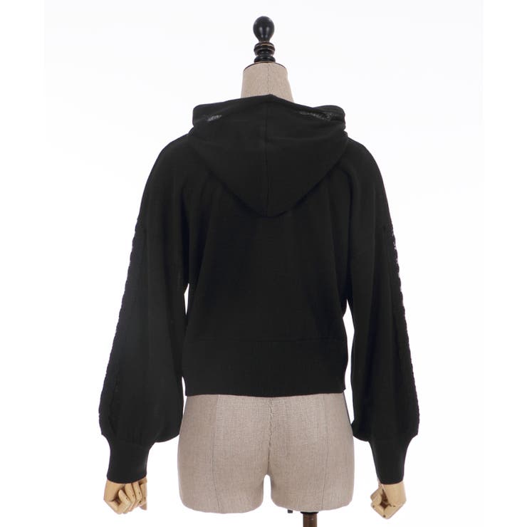 レースデザインニットパーカー[品番：IGAW0001648]｜axes femme 
