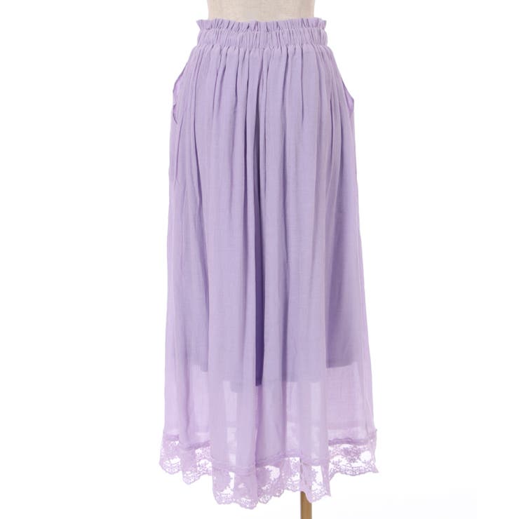 裾レース楊柳ワイドパンツ[品番：IGAW0003632]｜axes femme