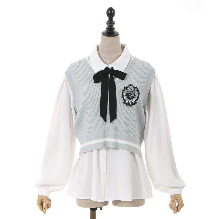 チルデンニットベスト付BL[品番：IGAW0003388]｜axes femme
