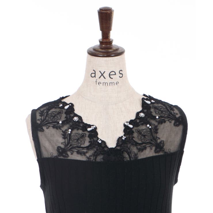axes femme ビッグリボン タンクトップ バック 後ろ 黒 ブラック