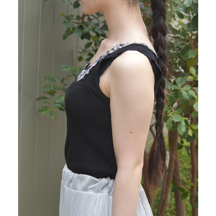 カップ付ローズレースタンク | axes femme | 詳細画像2 