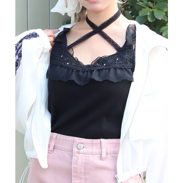 黒 | ストラップカップ付タンク | axes femme