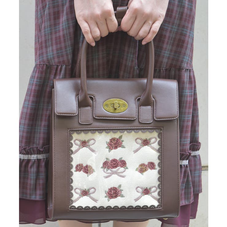 ローズ×リボン刺繍バッグ | axes femme | 詳細画像1 