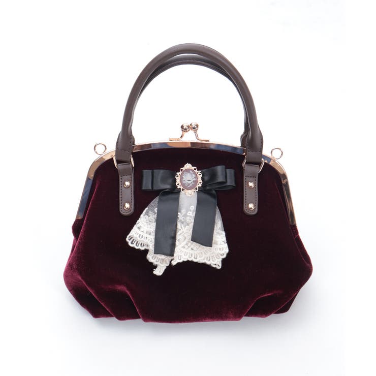 カメオ付リボンベロアバッグ | axes femme | 詳細画像2 