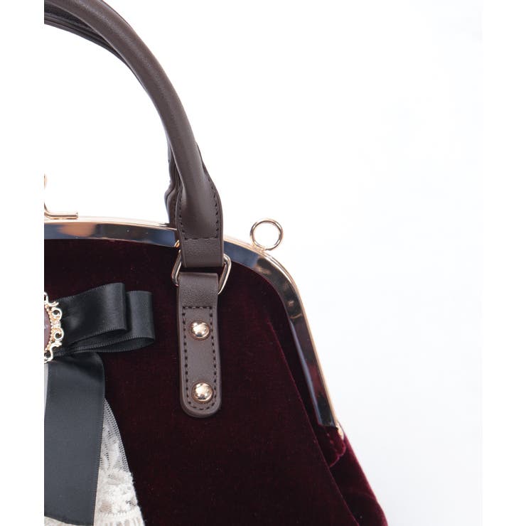カメオ付リボンベロアバッグ | axes femme | 詳細画像4 