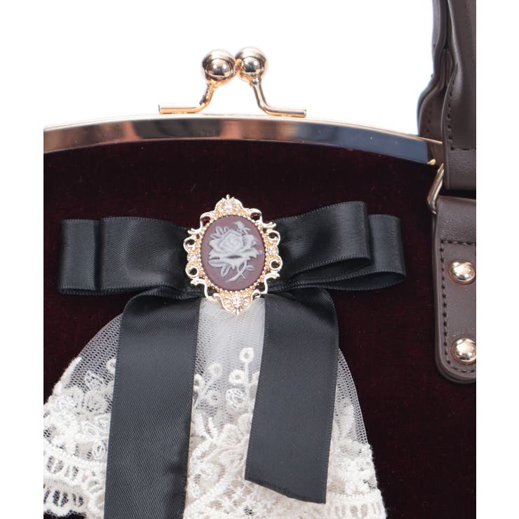 カメオ付リボンベロアバッグ | axes femme | 詳細画像5 