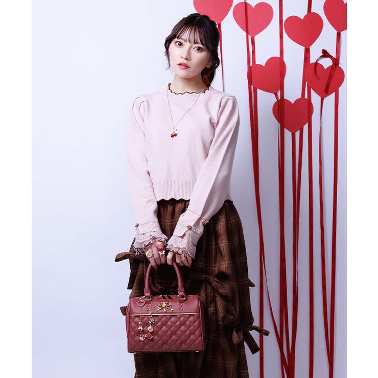 リボン刺繍キルトボストン | axes femme | 詳細画像3 