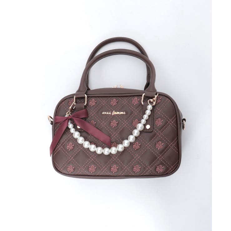 チャーム付ローズキルトバッグ | axes femme | 詳細画像4 